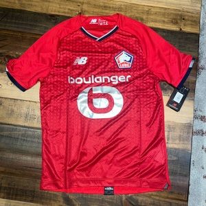 New Balance Soccer Jersey Lille OSC Football Club Red Small French Champions